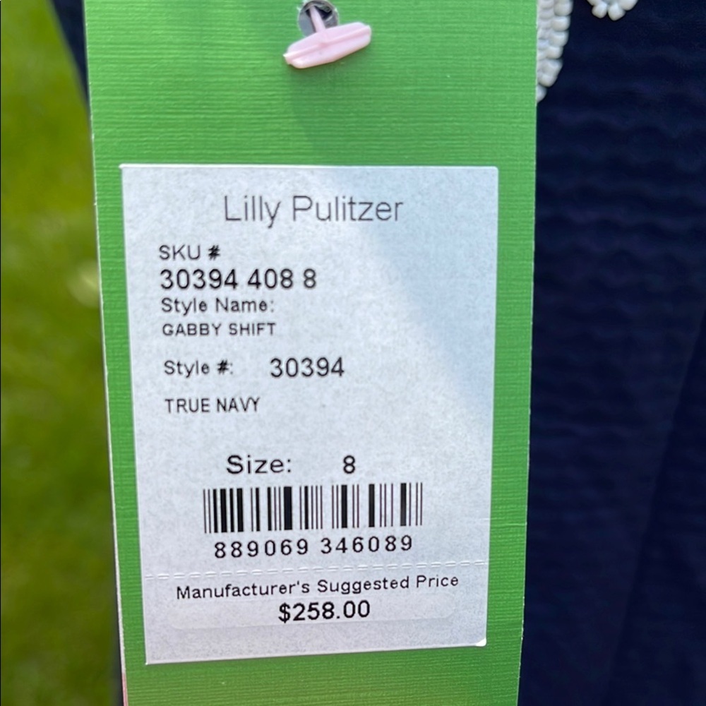 Lilly Pulitzer Gabby Shift Dress NWT True Navy and White Embellished Shift dress - Picture 5 of 10